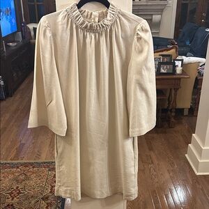 G. By Goop Gathered Neck Mini Dress in Tan line blend